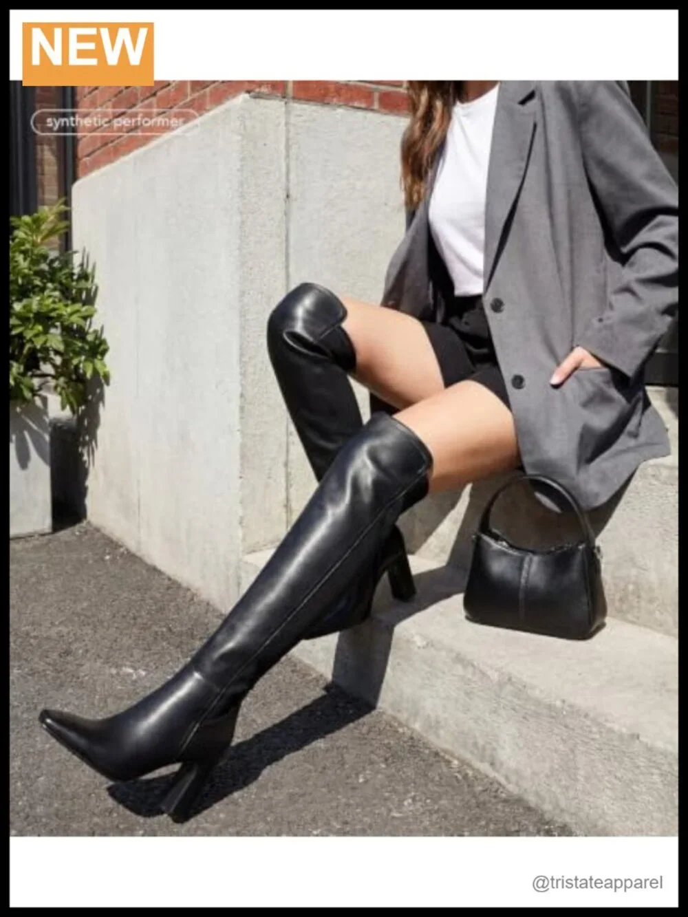 Square Toe Chunky Heel Over the Knee Boots Faux Leather